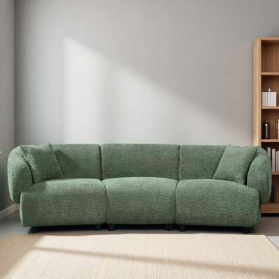 Canapé 3 places de 98,5 po au design contemporain incurvé: siège moelleux, conception épurée et structure durable - idéal pour les espaces de vie élégants