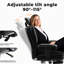 Chaise d'ordinateur noire avec repose-pieds réglable, double couche et rétractable multifonctionnel, extensible, rembourrage en mousse à mémoire de forme-1701724969