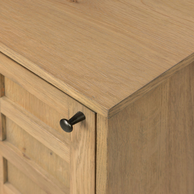 Alessio Left Nightstand-Aged Natural Oak, Natural Oak, Left