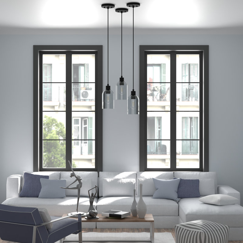 Lochemeade 1 - Light Single Cylinder Pendant, Natural Black Iron, Mini, Smoked