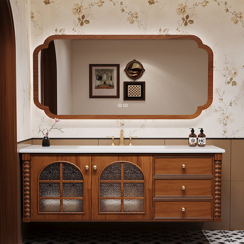 Medieval style bathroom cabinet, 63"