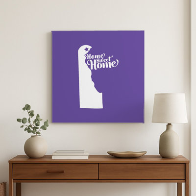 Home Sweet Wilmington — Delaware State Silhouette — Square Metal Wall Art