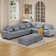 Shaped 6 Seats Modular Sectional Sofa with Storage Seats, Phone Holder and Console Table