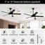 Ventilateur de plafond d'intérieur à DEL 5 pales 52 pouces avec télécommande et contrôle mural, moteur à courant continu réversible-173099506-164843354-164843359