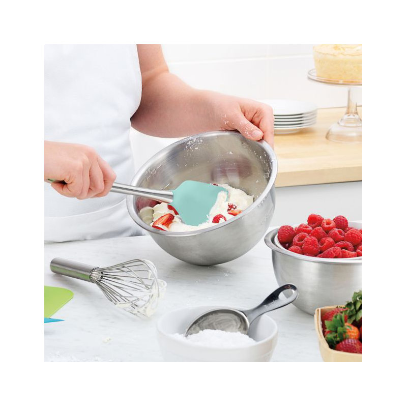 Flex-Core Spatula Stainless Steel Handle, Aqua