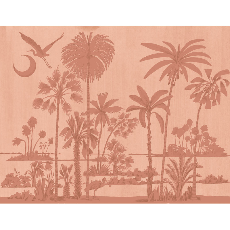 Charleston Marsh Breeze Mural by Megan Molten, Red/Orange, Paper