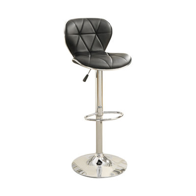 Delphina Upholstered Genuine Leather Adjustable Height Counter Stool with Steel Frame