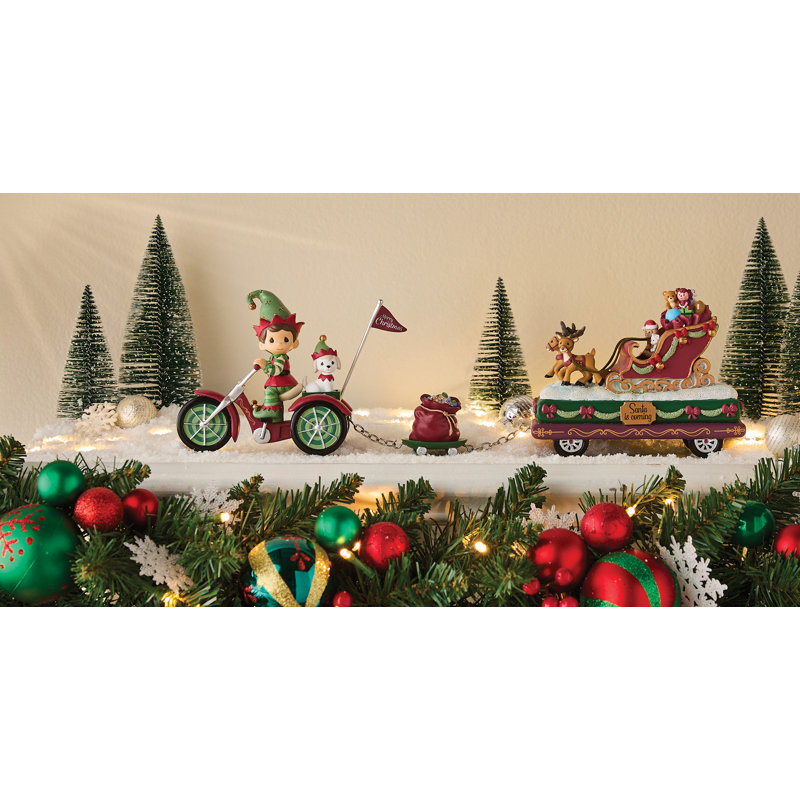 Figurine de père Noël parade en tricycle Precious Moments 3,95 pouces