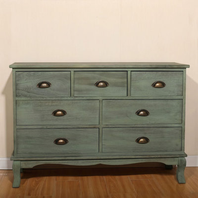 Green Solid Wood Accent Cabinet