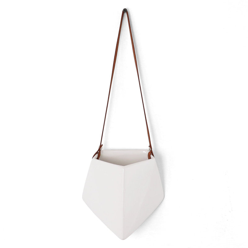 Pot à fleurs suspendu en céramique Cuadra, H 4,5 po x l 6,5 po x P 6 po