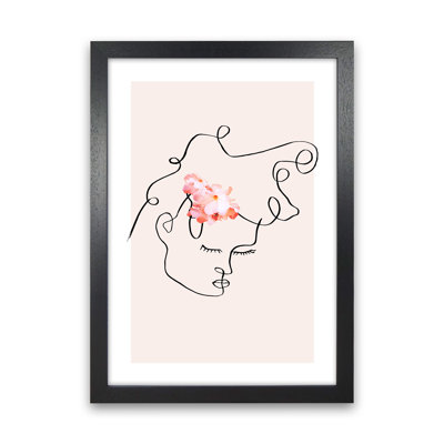 Semiprofile Messy Hair Blush Flower by Planeta444 - Print