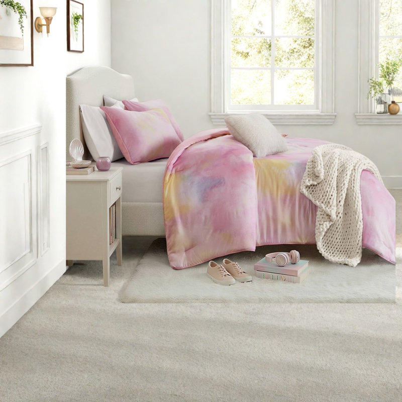 Ensembles de literie rose moderne, édredon en polyester 4 pièces pour la maison