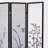 70" Tall 3-Panel Floral Privacy Screen Folding Partition, Black Finish | Gift Idea