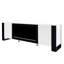 Meuble télé avec foyer 34,3 po, centre de divertissement blanc ultrabrillant pour téléviseur de 78 po, minimaliste moderne avec 2 armoires