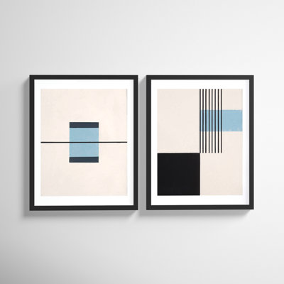 Black and Blue 2-Piece Print Set