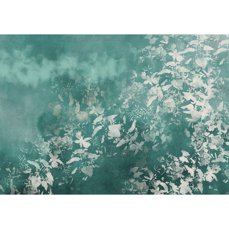 Papier peint botanique - Jardin bleu, L 110 po x l 157 po