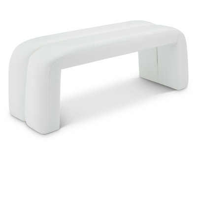 Ishanjeet Arc Vegan Leather Upholstered Bench