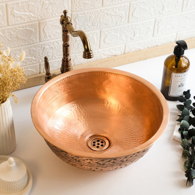 ALFIQ 469.9mm L x 469.9mm W Copper Circular Sink