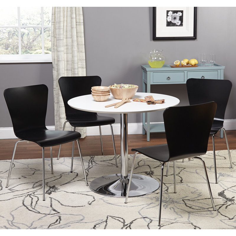 Ensemble de salle à manger Theotis, Noir, 5 (1 table + 4 chaises)