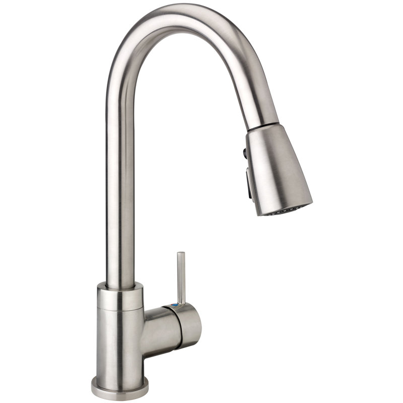 Keeney Bélanger Pull Down Kitchen Faucet, Brushed Nickel