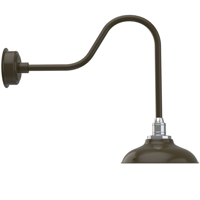 Luminaire de grange d’extérieur Ludwicka, Bronze acajou, H 25,12 po x l 12 po x P 31 po