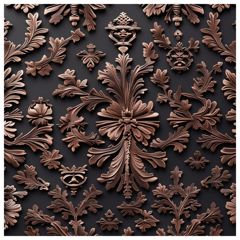 Bronze Ornamental Motifs Blankets, 60in W x 80in H