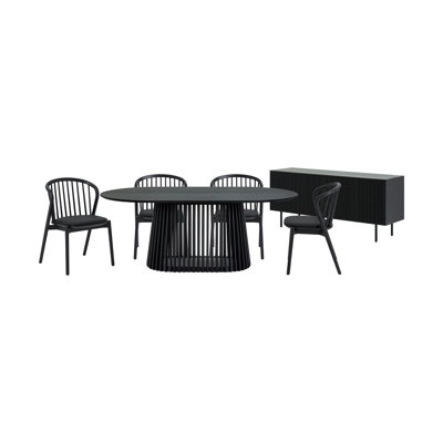 Ensemble de salle à manger ovale L 79 po x l 43 po Flitwick Aarush