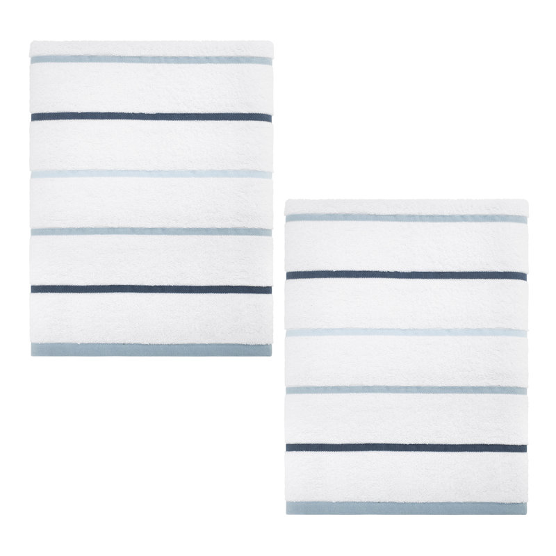 Ensemble de 2 serviettes de bain bleu Izod Sandbar, Bleu, Serviette de bain - paquet de 2