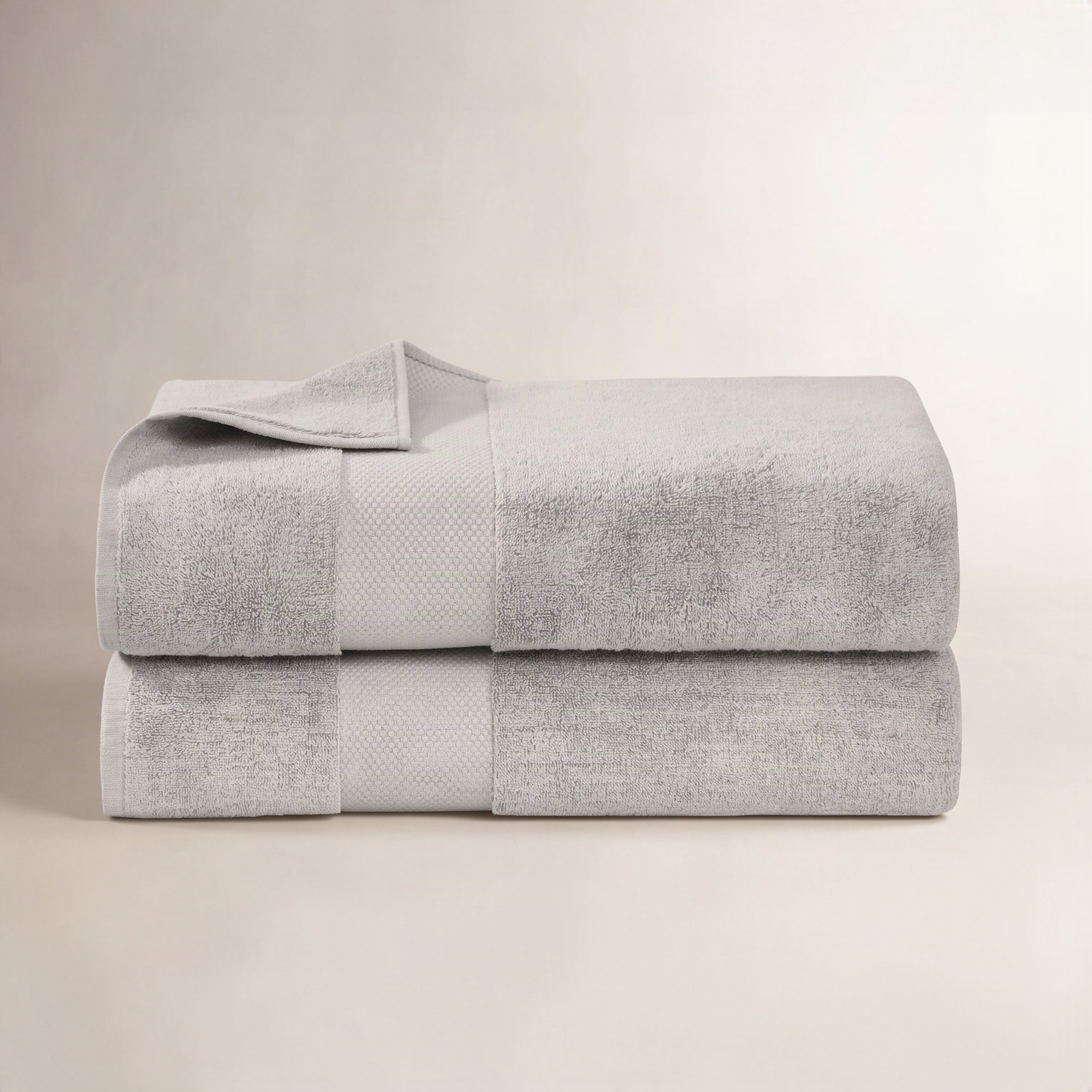2-Piece Turkish Cotton Bath Sheet Set, Gray