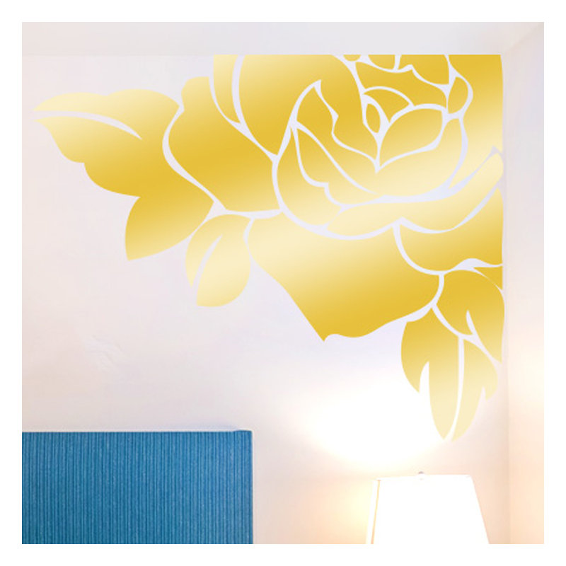 Plants & Flowers Non-Wall Damaging Wall Decal, Shiny Gold, Large