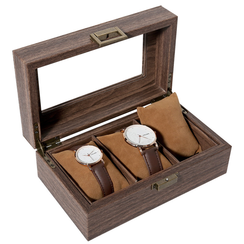 Boîte à montre en bois avec verrou