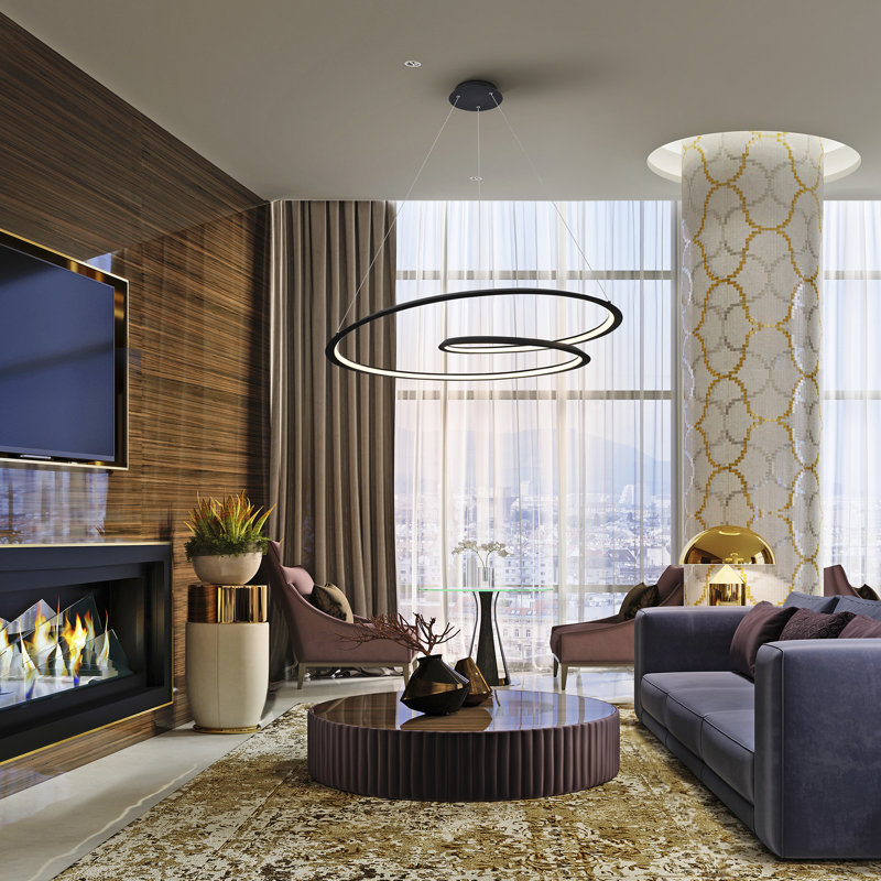 Waterford 1 - Light Geometric LED Chandelier, 130cm H x 97cm W x 97cm D