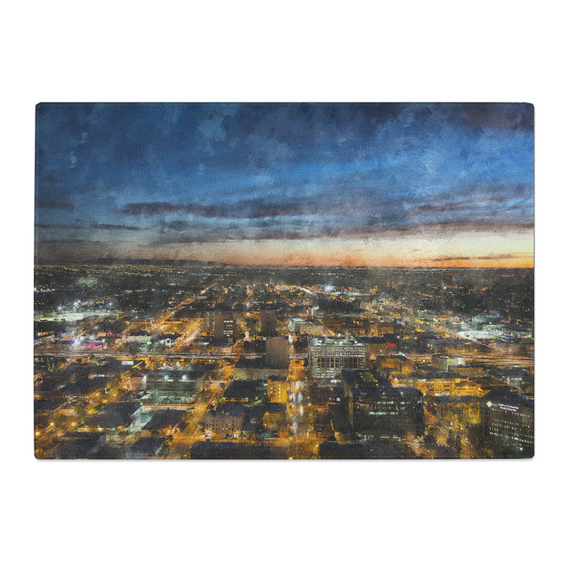 Los Angeles Skyline Painting Chopping Board, 0.4cm H x 28.5cm W x 39cm L