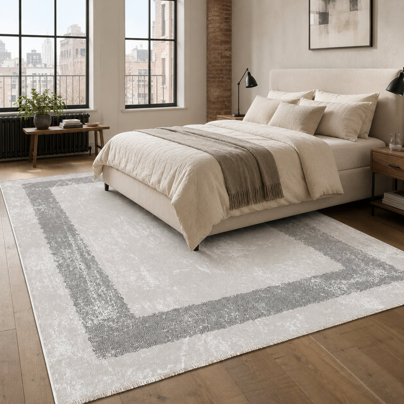 Abstract Cotton and Chenille Flatweave Area Rug, 60 x 100 cm