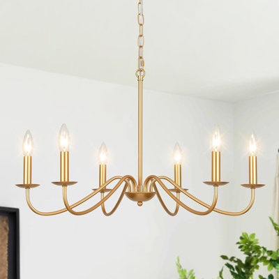 Luminaire suspendu de style campagnard à 6 lumières Black Chandelier
