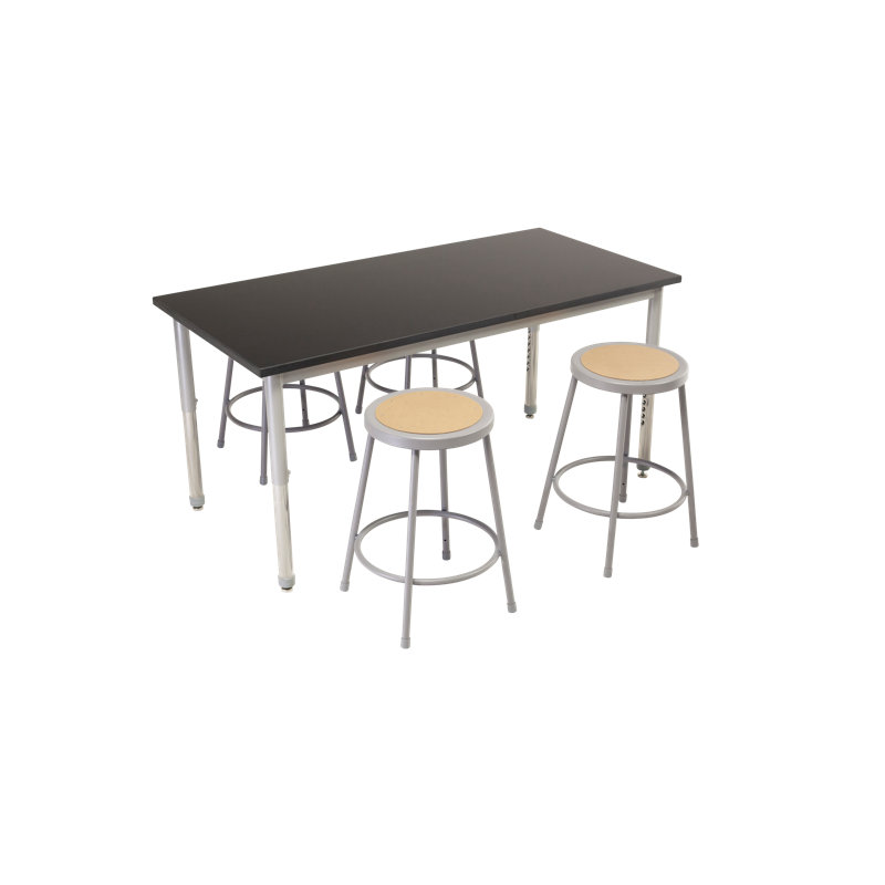 Table de chevet en résine époxy, H 38 po x l 60 po x P 24 po, Nickel satiné