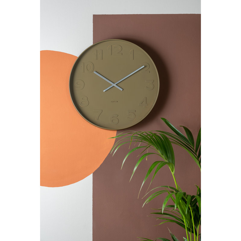 Wall Clock, Moss Green, 37.5cm H x 37.5cm W x 6cm D