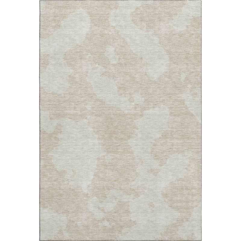 Premium Machine Washable Prisco Beige Rug, Rectangle 10' x 14'