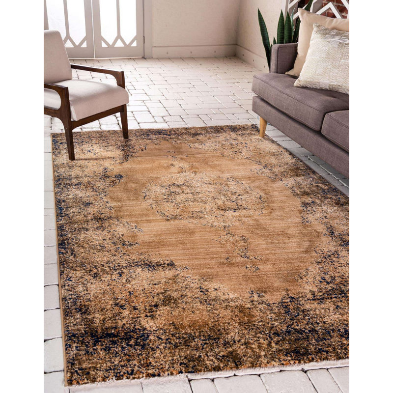 Tapis traditionnel Glorian couleur écorce, Rectangle 4 pi x 6 pi