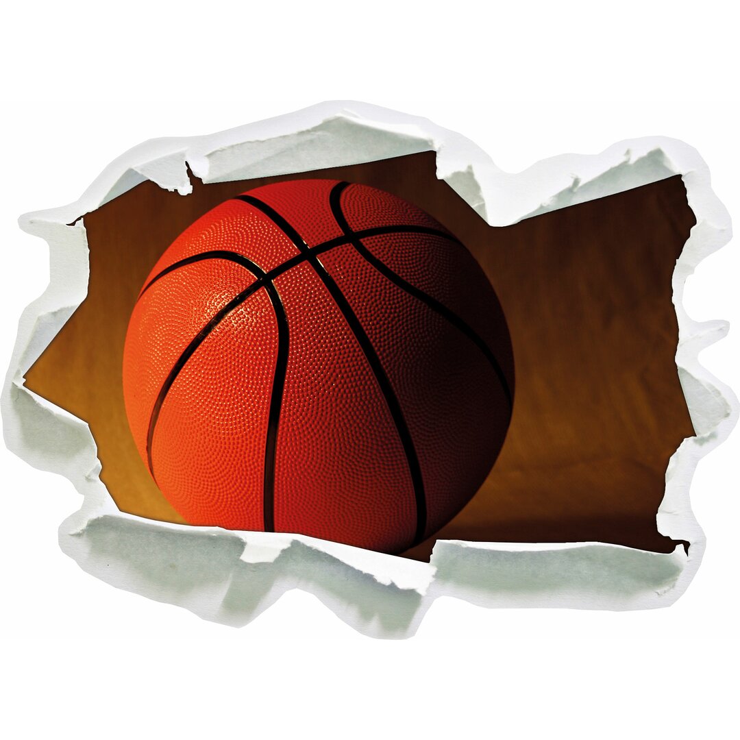 Basketball mit schwarzem Hintergrund Wandaufkleber