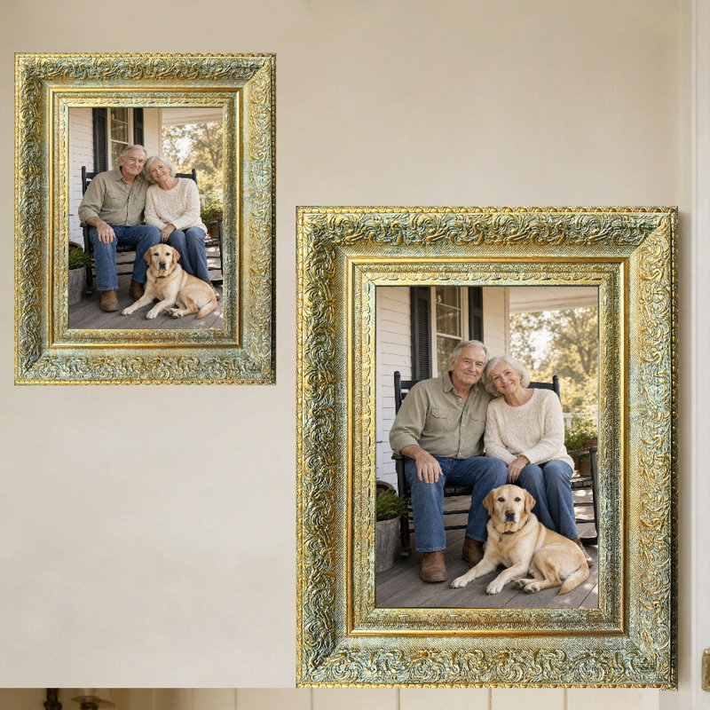 Antique Gold Picture Frame, Antique Gold, 3, 8" W x 10" H