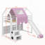 Structure de lit simple en forme de mezzanine en bois avec tente et base de lit en bois-26993287