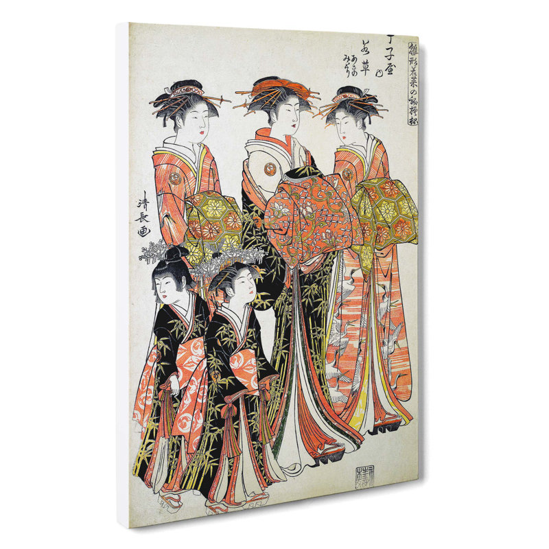 The Courtesans by Torii Kiyonaga - Wrapped Canvas, 50cm H x 35cm W x 3cm D