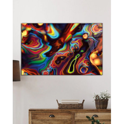 Superbe peinture décorative en verre trempé de 23,6 po x 35,4 po | 100% verre trempé, épaisseur: 0,16 pouce | Parfait pour la décoration intérieure, l'esthétique moderne et l'art mural élégant