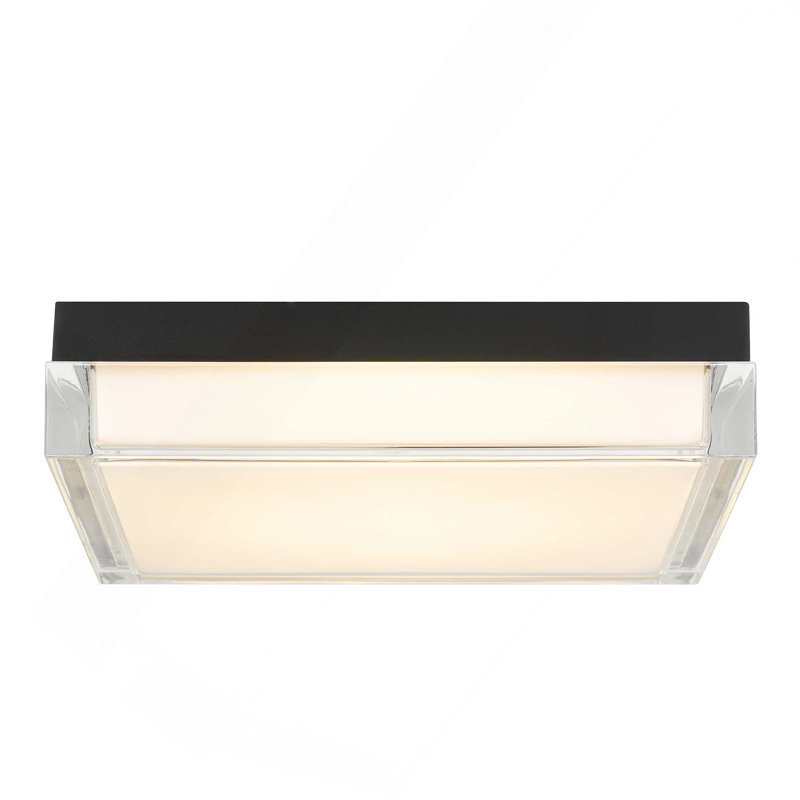 11" Black Integrated LED Flush Mount, 2.5" H x 11" W x 11" D, Black