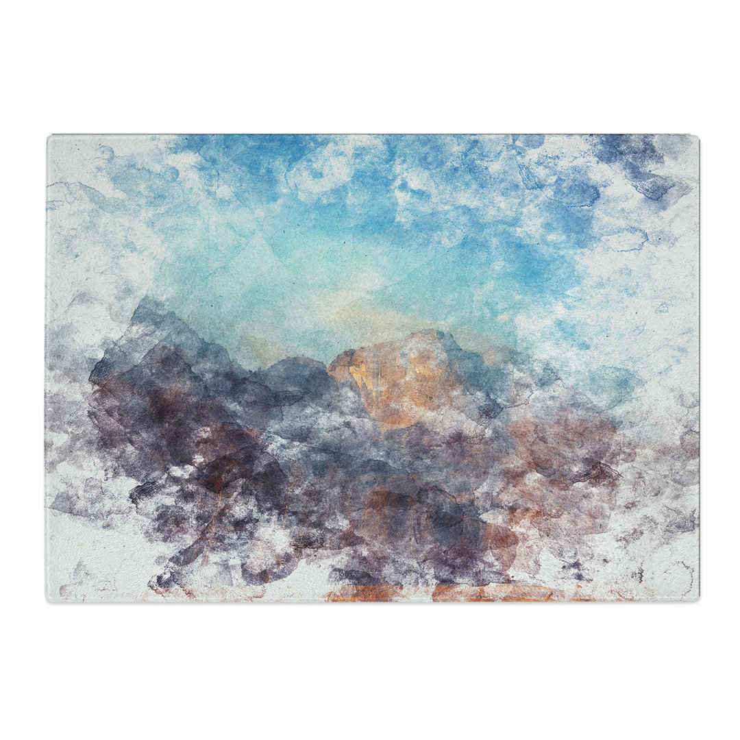 Tempered Glass Mountain Path Chopping Board