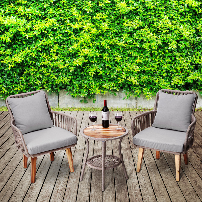 Ensemble de mobilier d'extérieur en rotin 3 pièces Lostwithiel
