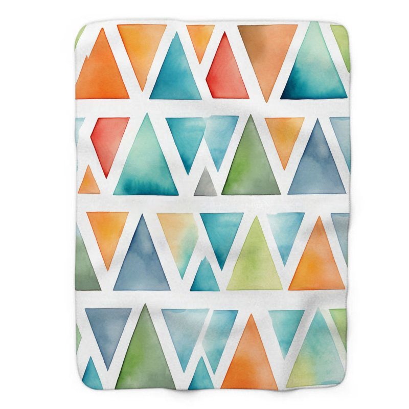 Couverture géométrique 1 pièce Sherpa, L 50 po x L 60 po