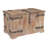 2 Piece Decorative Trunks, Victorian Set, Small and Large, Chinese Fir Wood, Aged-Wood Finish with Metal Accents, Fully Opening Lid, Stout Design, Ring Handles