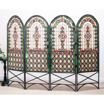 Meyda Tiffany & Stained Glass 80'' W x 58'' H 4 - Panel Folding Room Divider